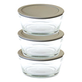 3pk Farberware 2 Cup Glass Food Storage Bowls – Airtight Lids