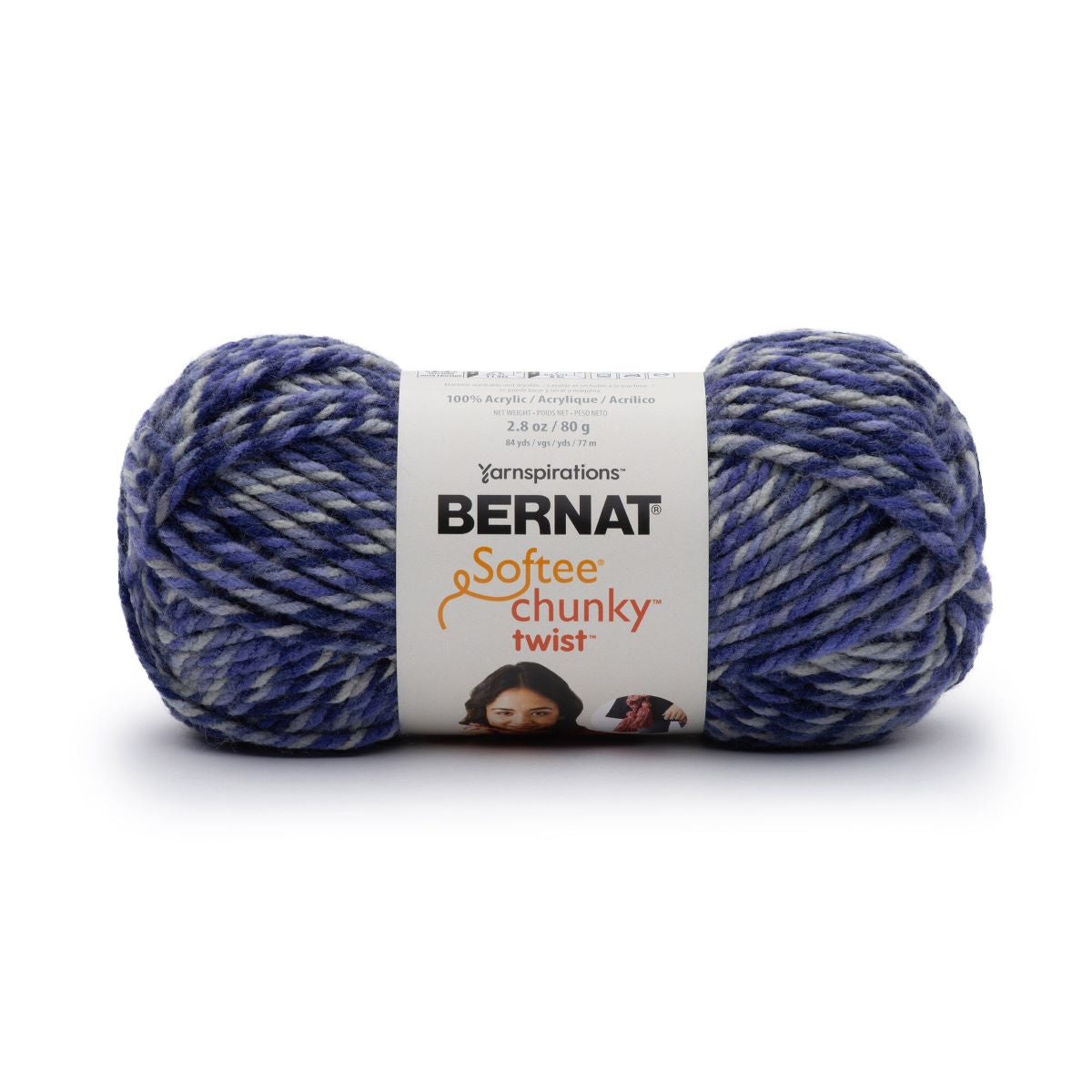 Bernat Softee Chunky Twist Marled Acrylic Bulky #6 Yarn Skein