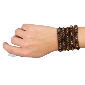 3pk Fromm 1907 Leather Beaded Wrap Bracelets – Boho Fashion