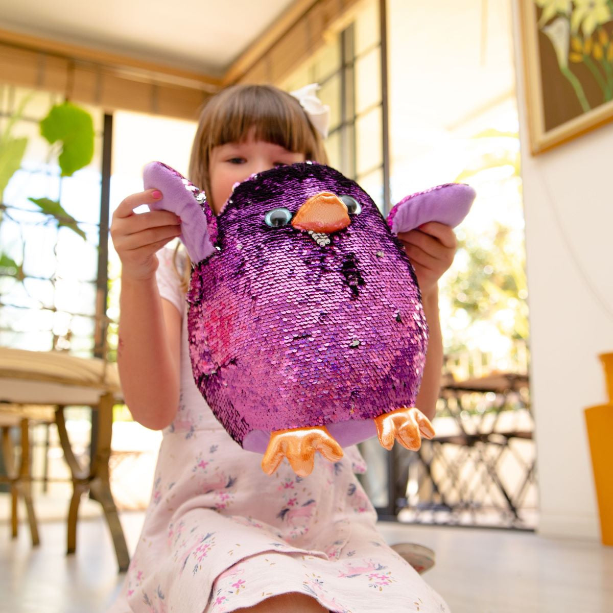 Gitzy 11” Plush Sequin Chicks – Color Changing & Pillowy Soft!