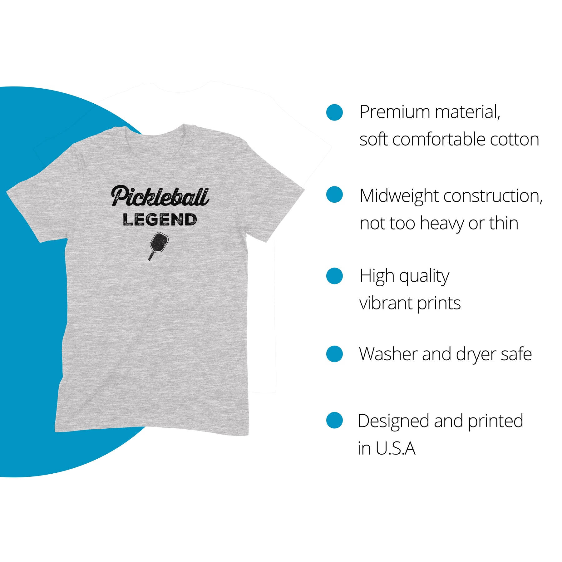 "Pickleball Legend" Premium Midweight Ringspun Cotton T-Shirt - Mens/Womens Fits