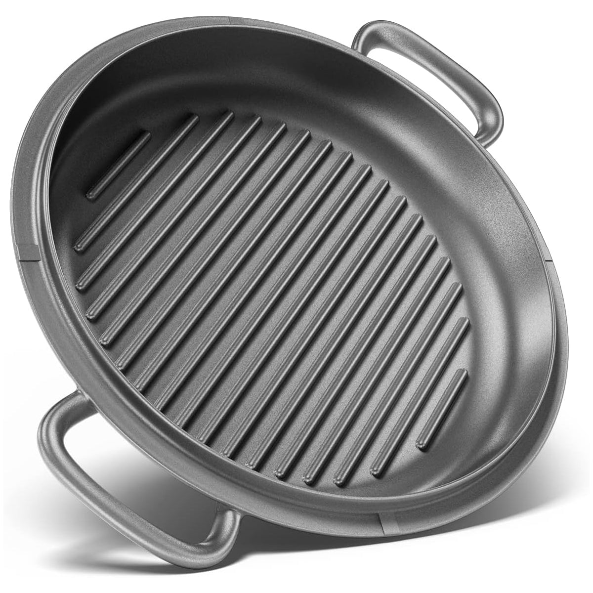 Grill Pan And Soup Pot Lid, Cast Iron, Black – Nonstick For Stovetop, Oven