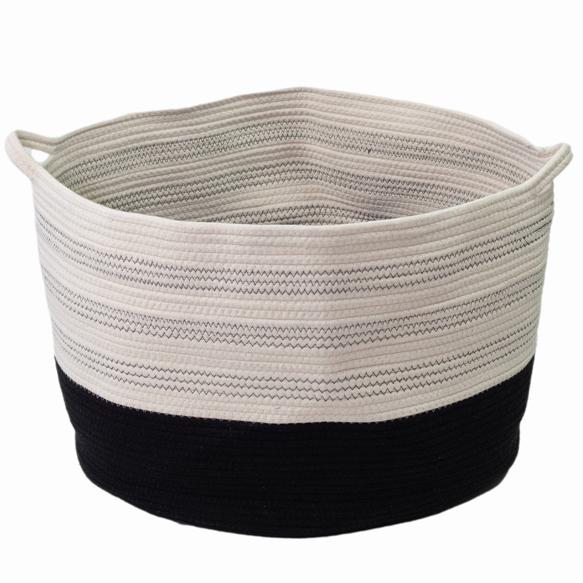 2pc Set Large Cotton Woven Baskets for Blankets, Clothing, Toys