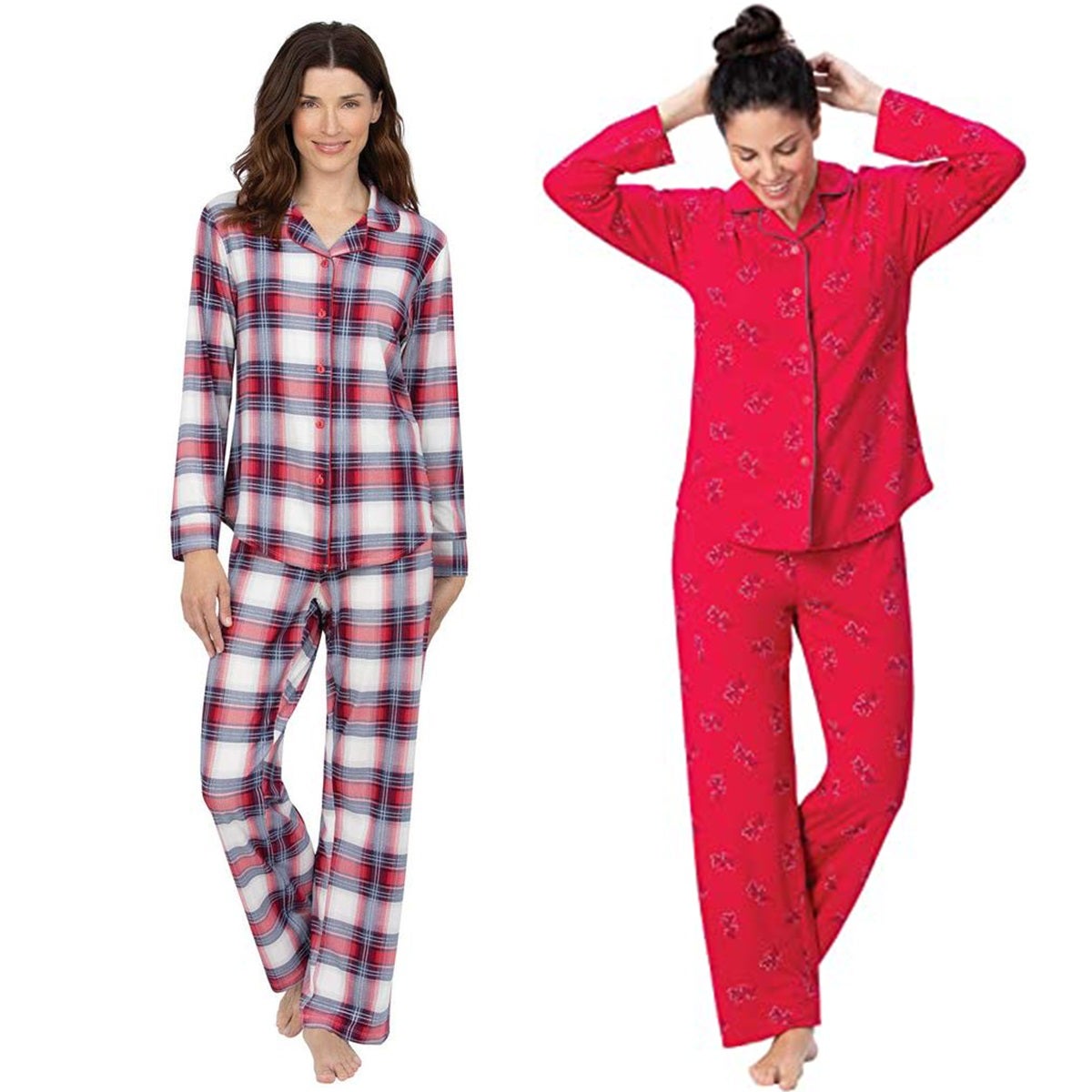 2pc Addison Meadow Womens Boyfriend Pajamas – Smooth Knit