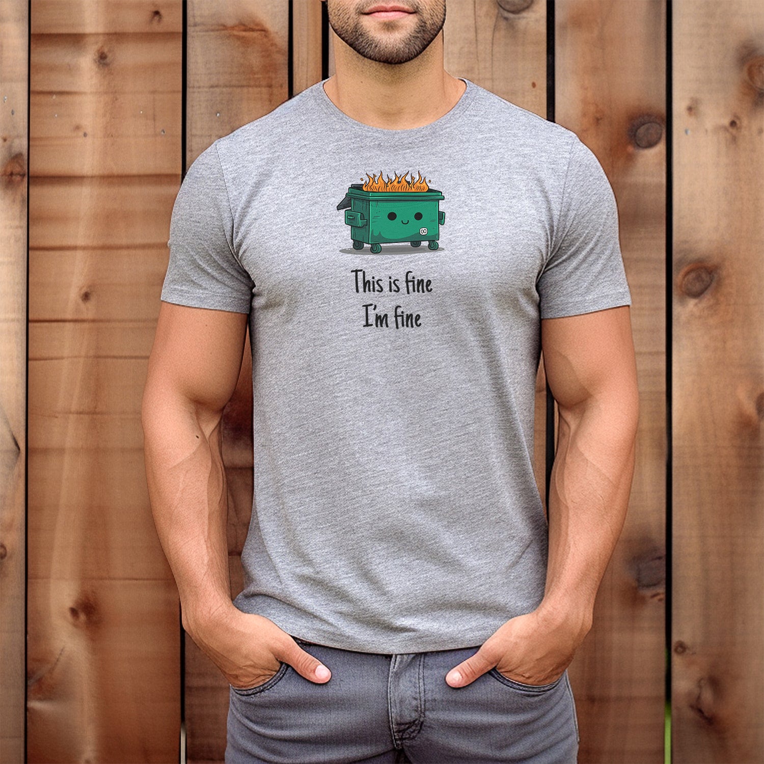 "This Is Fine" Premium Midweight Ringspun Cotton T-Shirt - Mens/Womens Fits