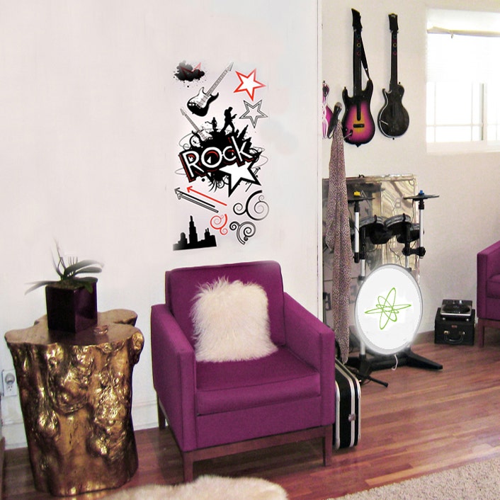 Rock Star Wall Decals - Peel & Stick, Removable & Reusable Art