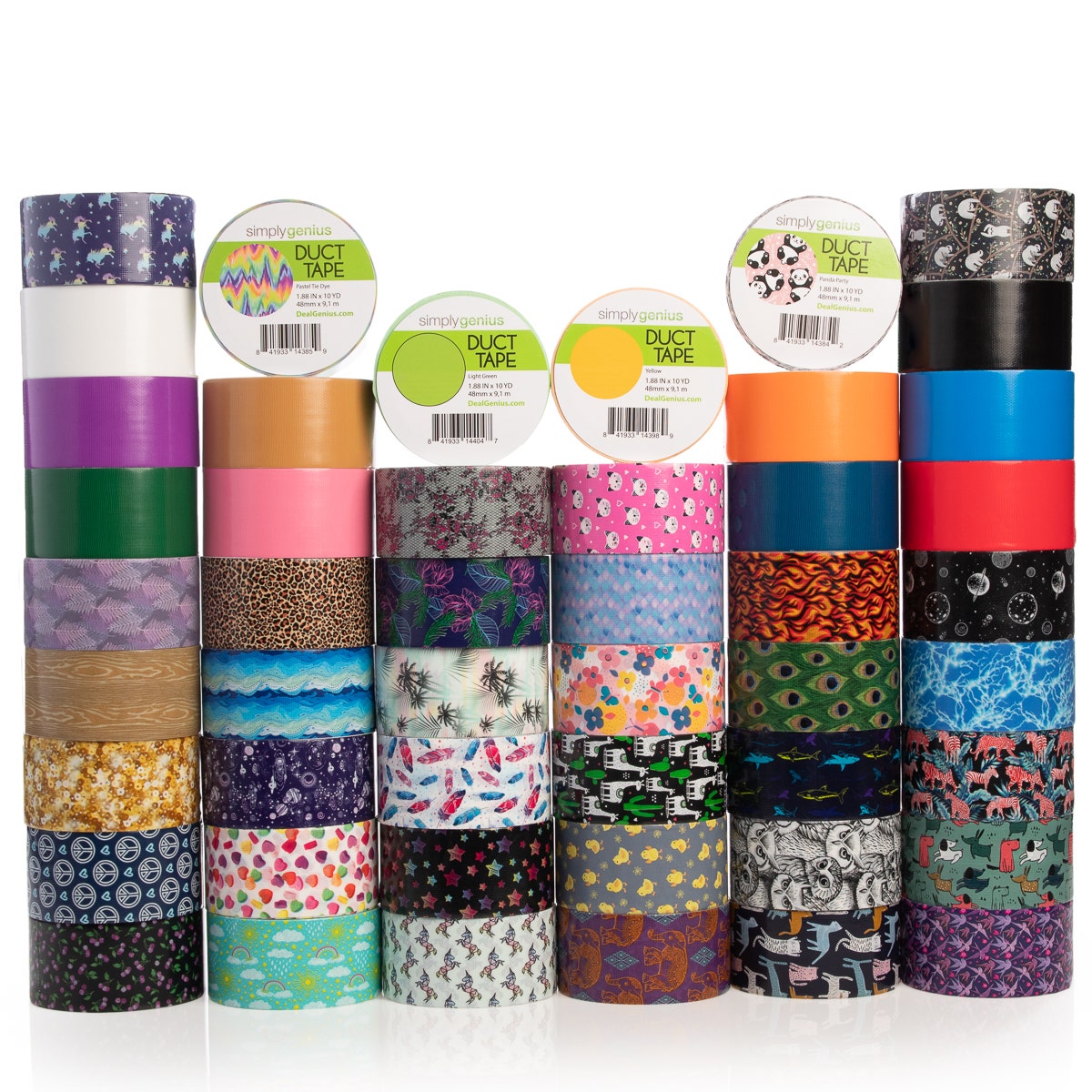 Simply Genius (12 Pack) Patterned Colored Duct Tape Variety Pack Rolls Arts  Crafts, Kids to Adult
