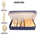350+ Piece Rasu Wood Cutlery Set – Disposable, Biodegradable