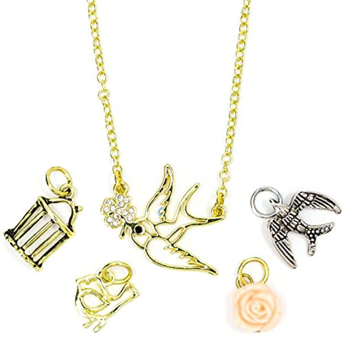 Laura Janelle Encharming 18” Necklace with 4 Mix & Match Charms