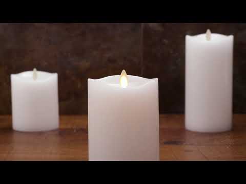 Luminara LED Flameless Pillar Wax Candle - Real Flame Effect!