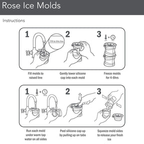 2pc Tovolo Rose Shaped Ice Molds – Elegant Cocktails & Drinks
