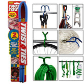 2pk Flexible Twist Ties 36” Wrap Hook Storage - Holds 110 lbs