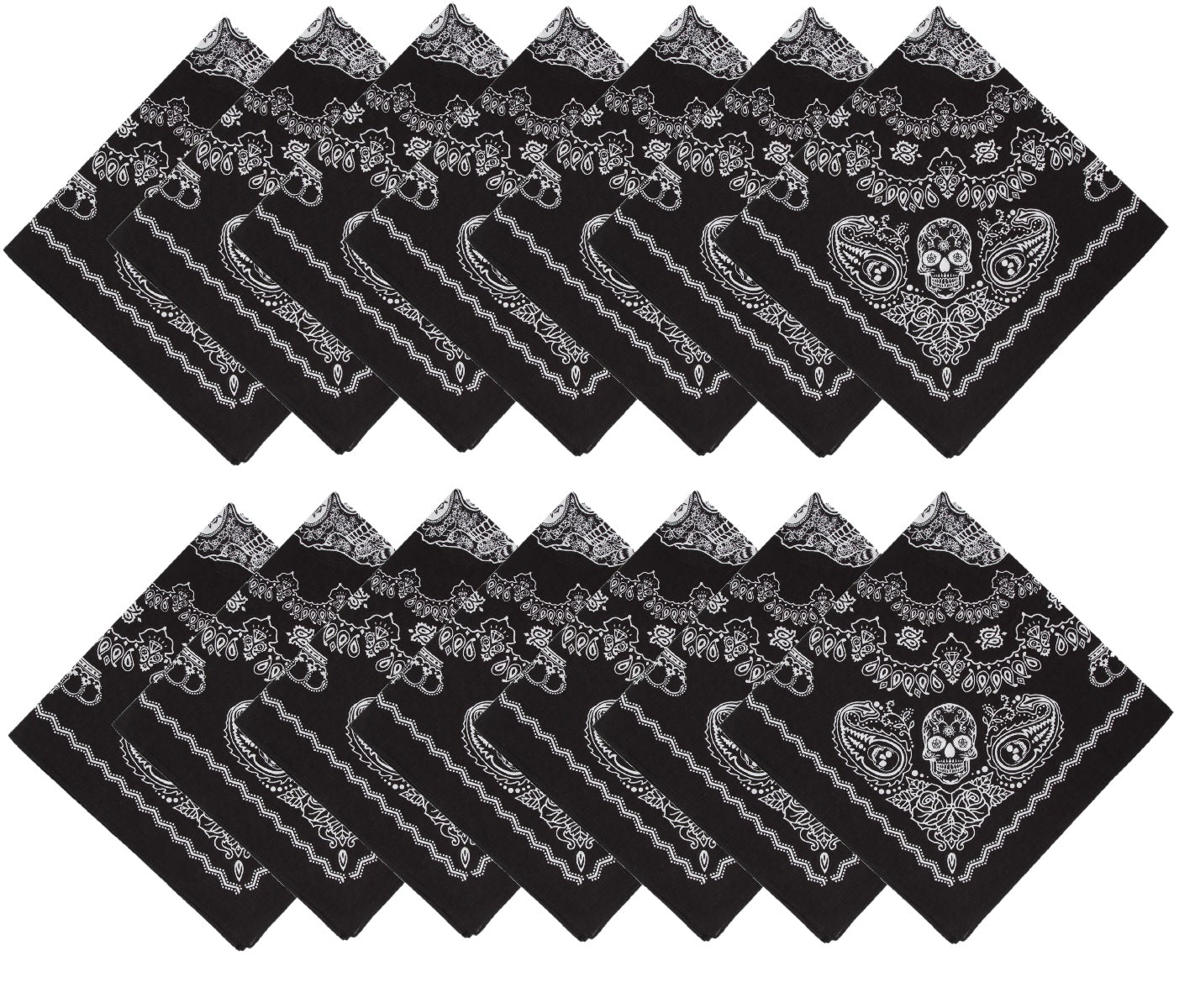 12pk Classic Style 22” Bandana 100% Cotton – Versatile Headwear