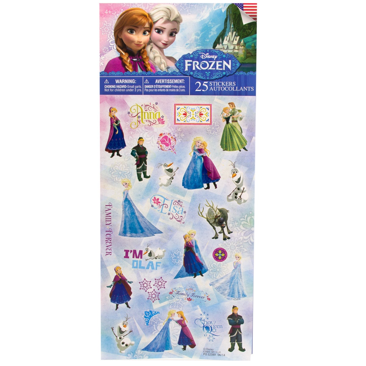 25pc Savvi Disney Frozen Stickers Set Decorate In Magic & Fun!