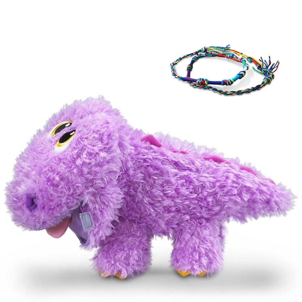 Baby Stuffies Stomper 12” Plush Dinosaur, 2 Friendship Bracelets