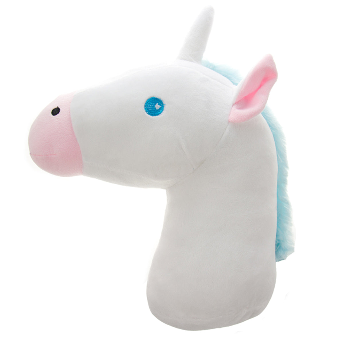 Unicorn Head Plush Pillow – Emoji Style Soft Stuffed Animal