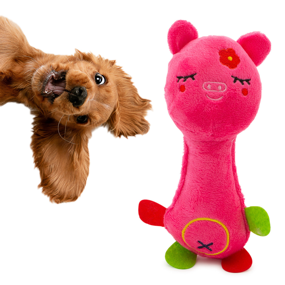 Soft Plush Animal Dog Toy With Squeaker – Snuggle, Toss, & Chew!