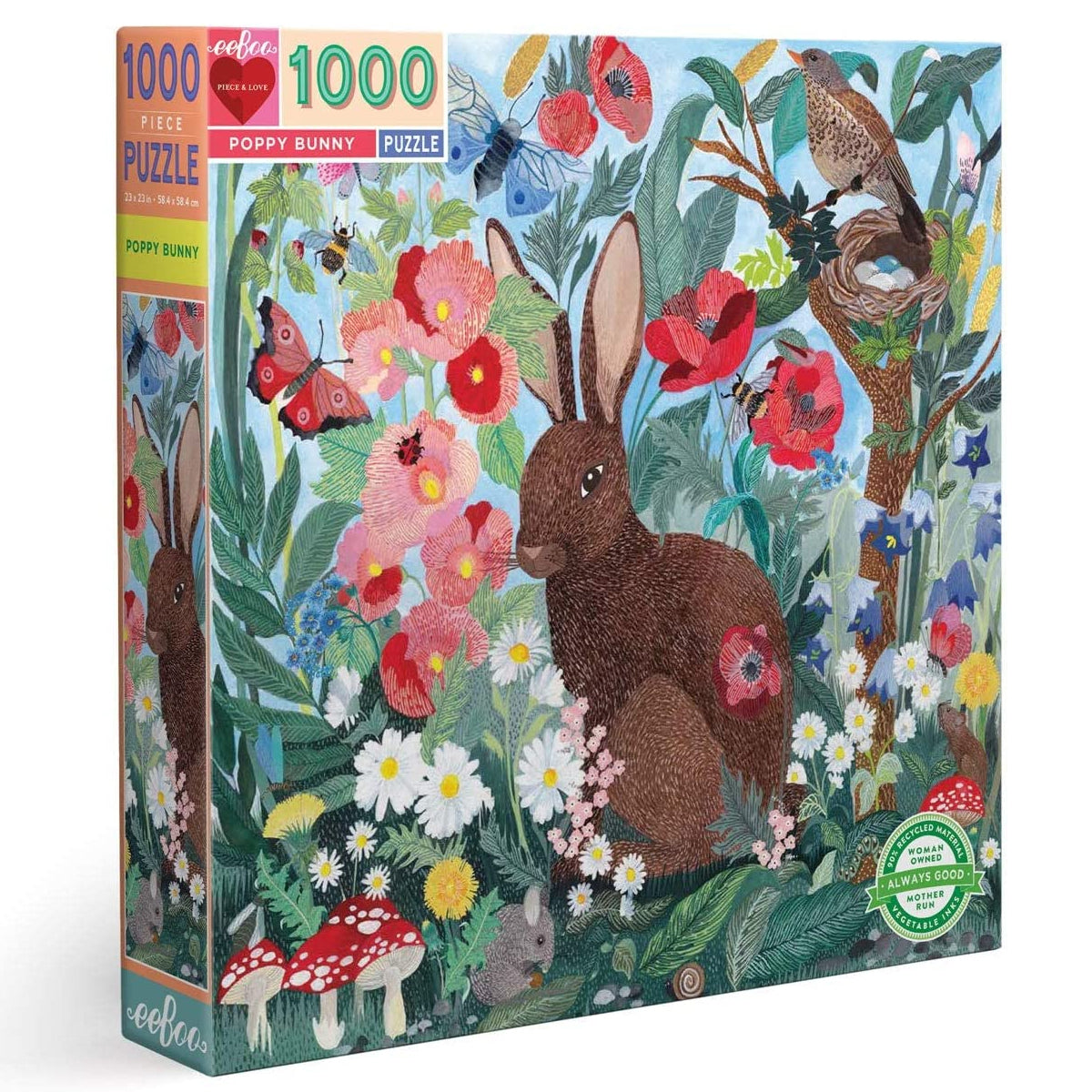 eeBoo 1000pc Square Jigsaw Puzzle – Artist-Designed, Eco-Friendly