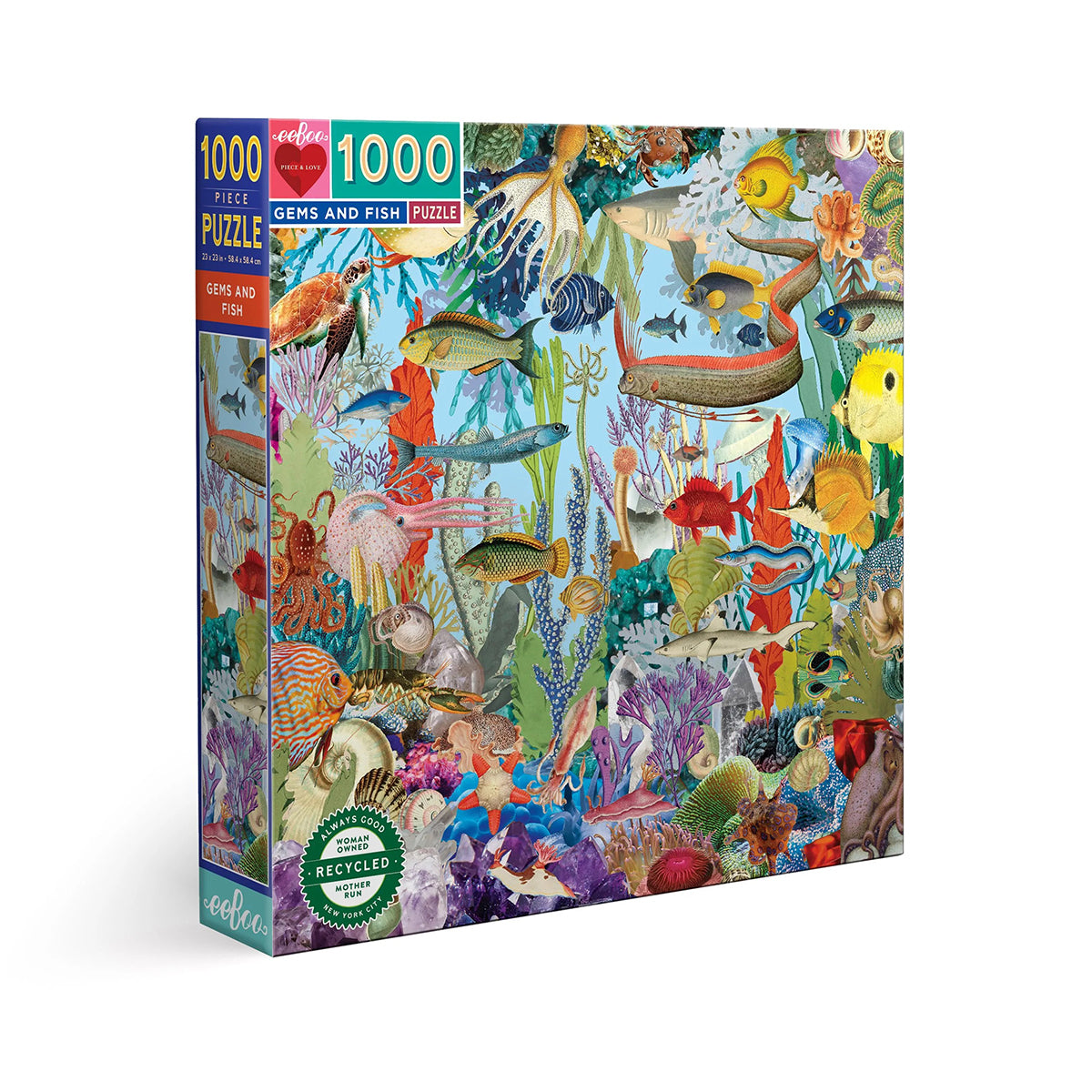 eeBoo 1000pc Square Jigsaw Puzzle – Artist-Designed, Eco-Friendly