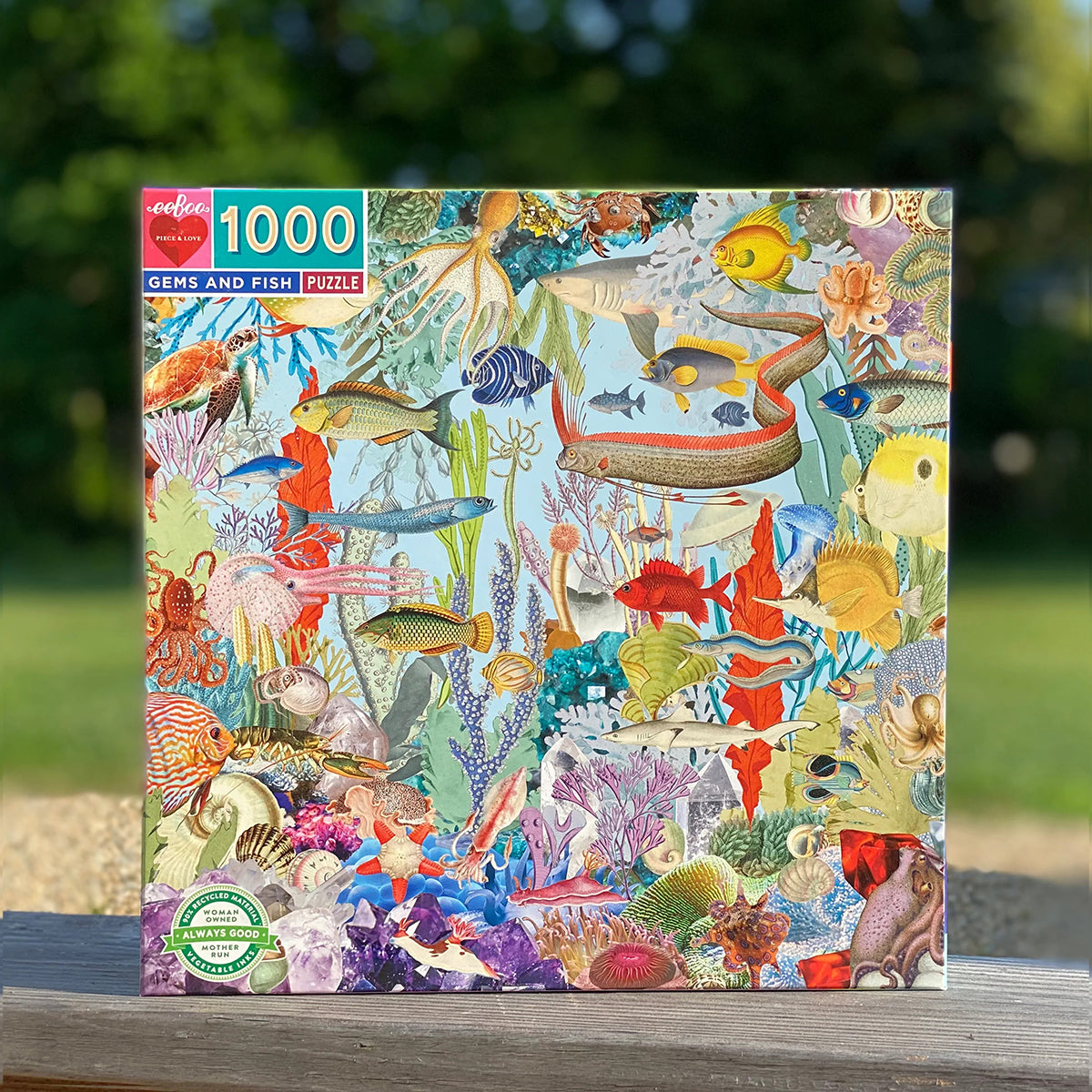 eeBoo 1000pc Square Jigsaw Puzzle – Artist-Designed, Eco-Friendly