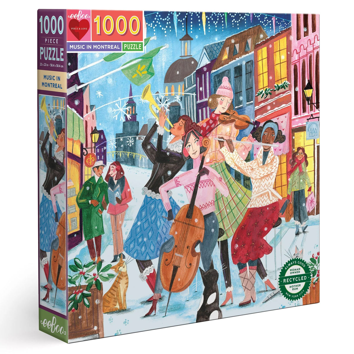 eeBoo 1000pc Square Jigsaw Puzzle – Artist-Designed, Eco-Friendly