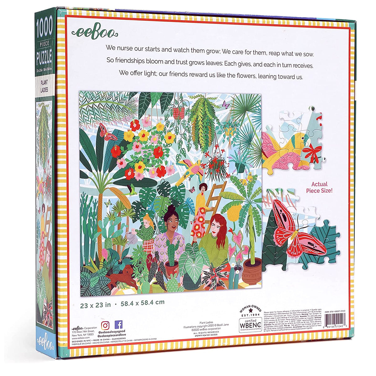 eeBoo 1000pc Square Jigsaw Puzzle – Artist-Designed, Eco-Friendly