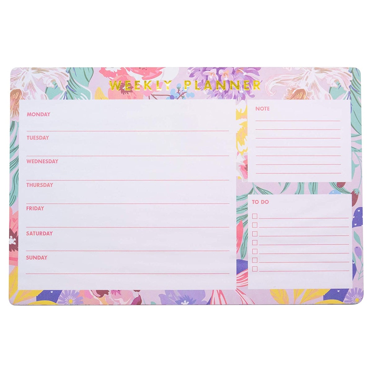Bewaltz Tropical Floral Weekly Planner – With Notes & To Do List