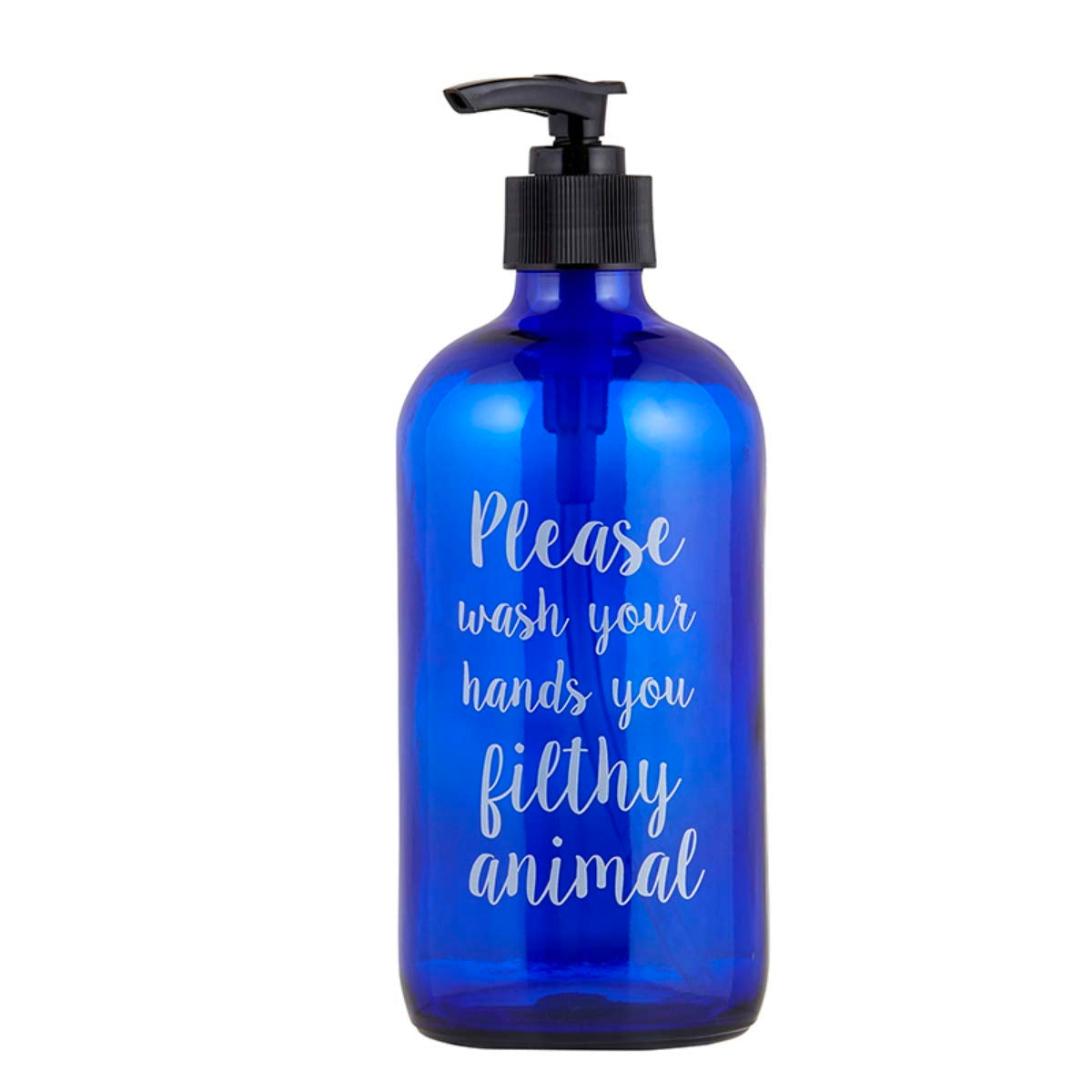 47th & Main Glass Soap Dispenser Pump Bottle With Fun Messages