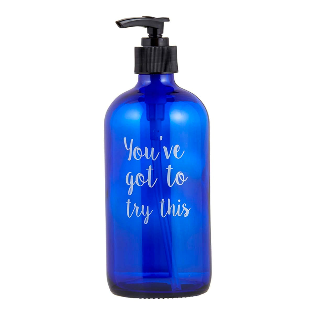 47th & Main Glass Soap Dispenser Pump Bottle With Fun Messages