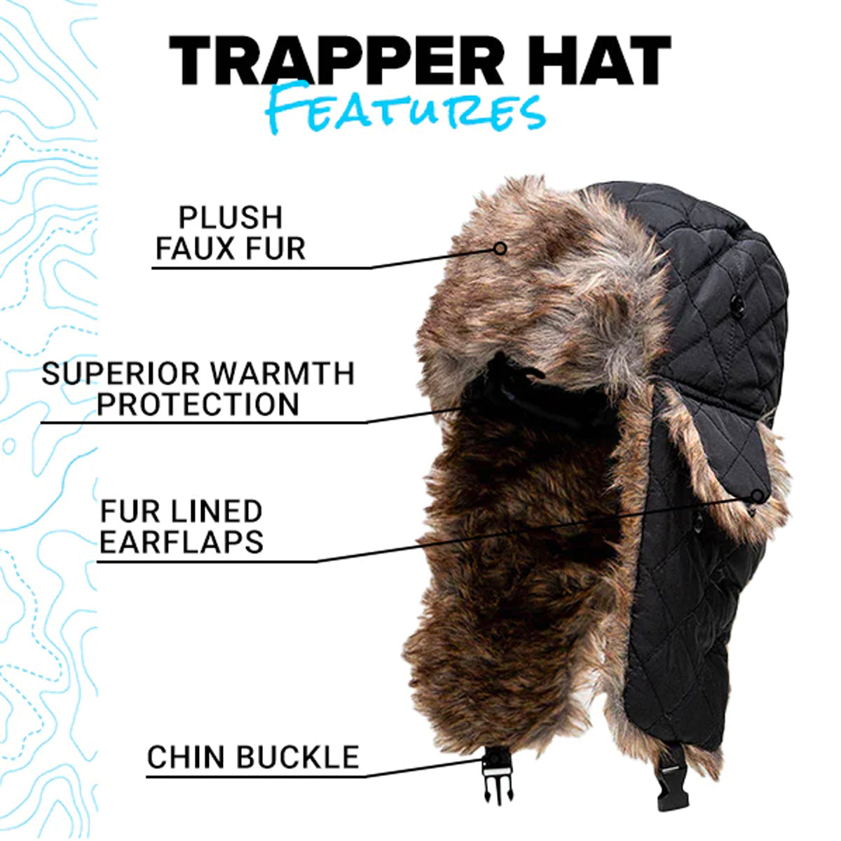 SA Winter Ushanka Faux Fur Trapper Pilot Hat – Ear Flaps Adjust