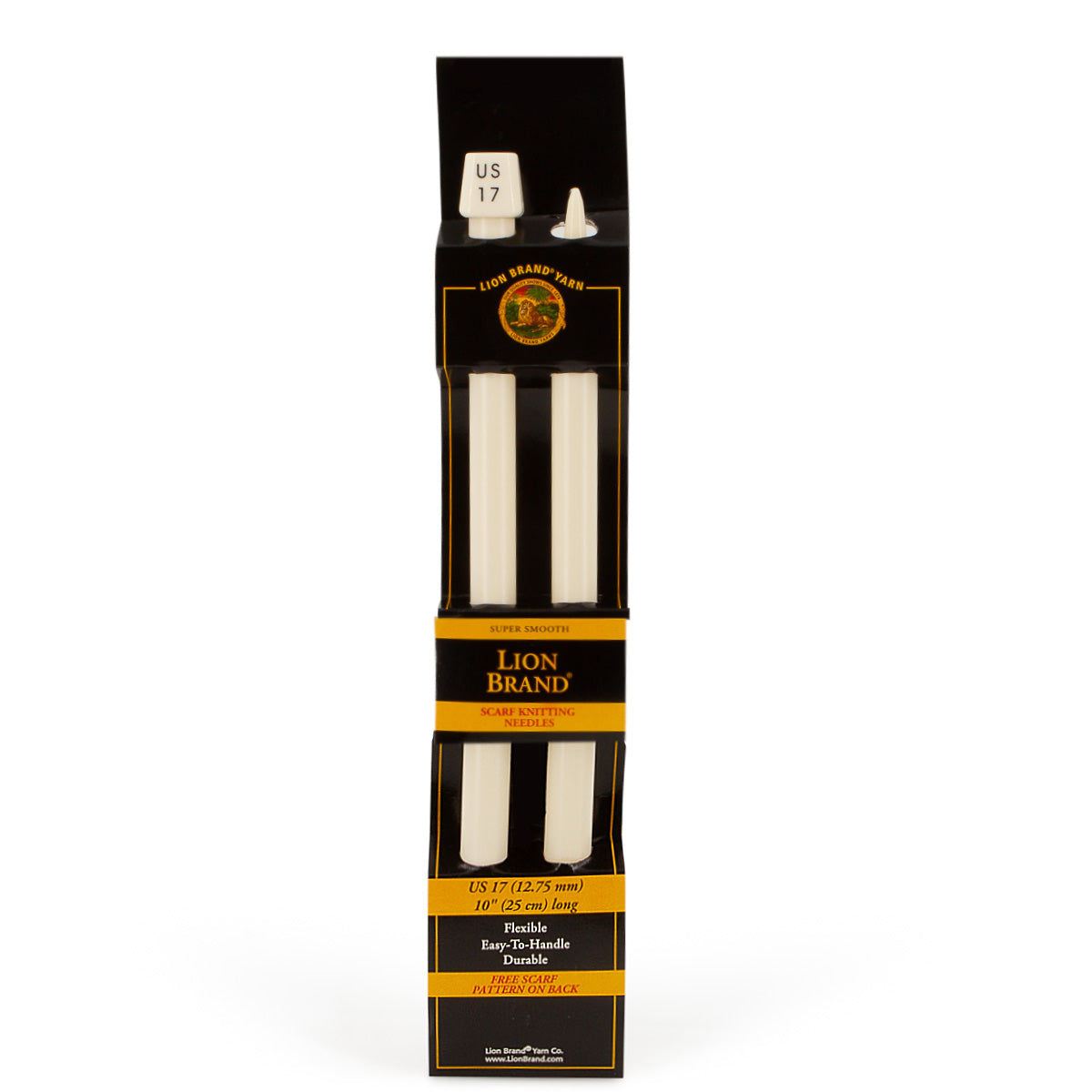 Lion Brand 10” Scarf Knitting Needles – Flexible, Jumbo Yarn