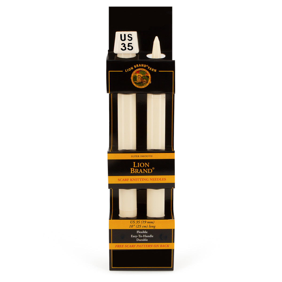Lion Brand 10” Scarf Knitting Needles – Flexible, Jumbo Yarn