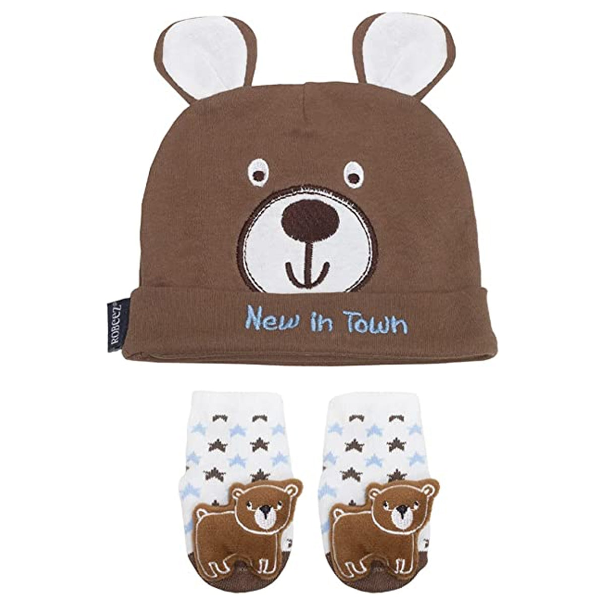 2pc Robeez Baby Boy Accessories Set – Hat, Socks, 0-12M