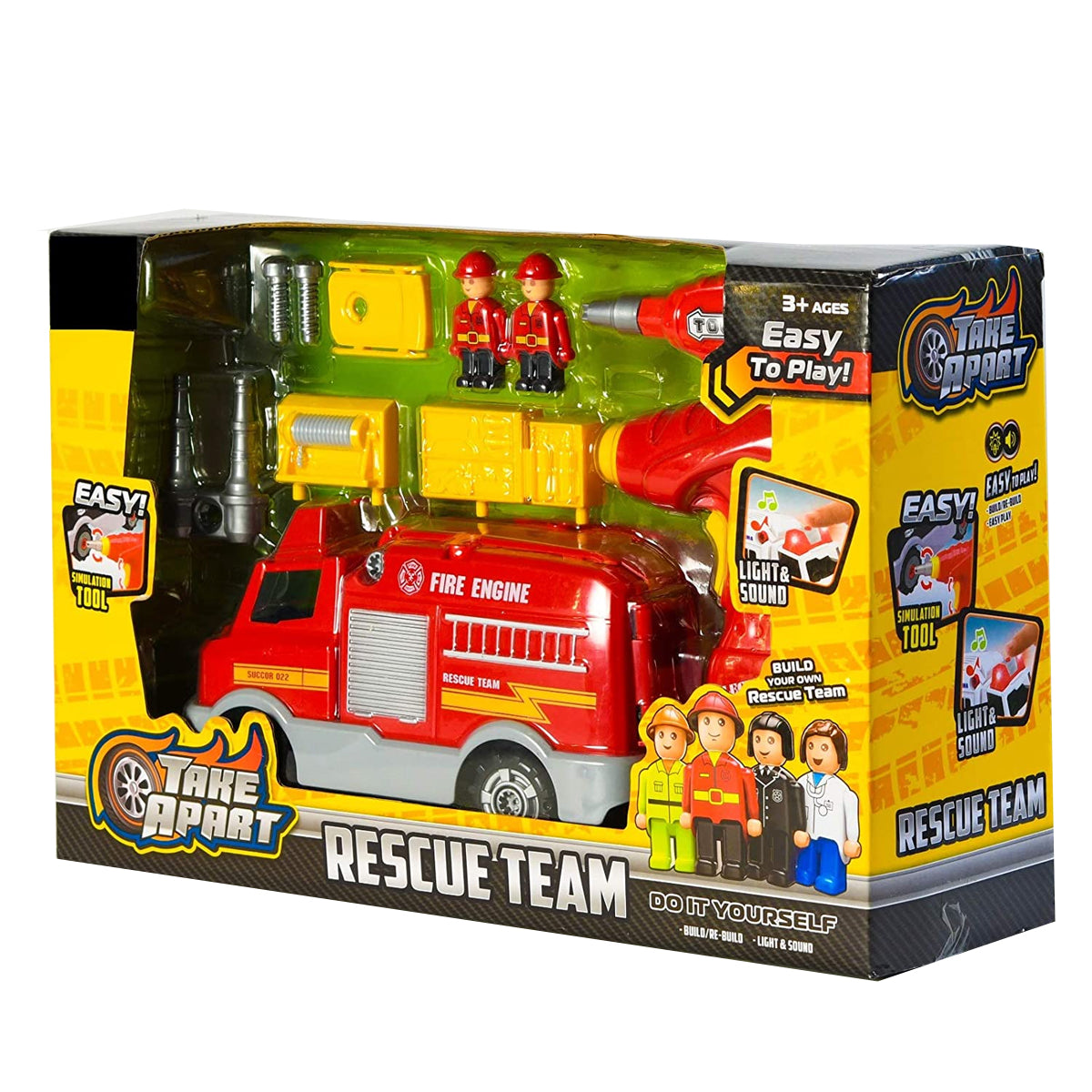 Bohui Toys Take Apart Firetruck – Lights, Sounds, Electric Drill
