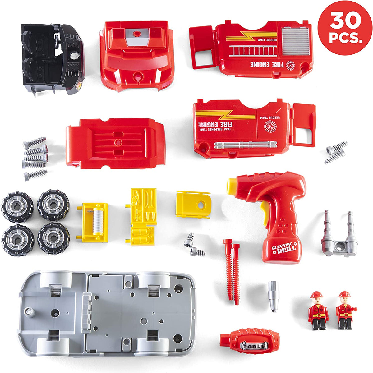 Bohui Toys Take Apart Firetruck – Lights, Sounds, Electric Drill
