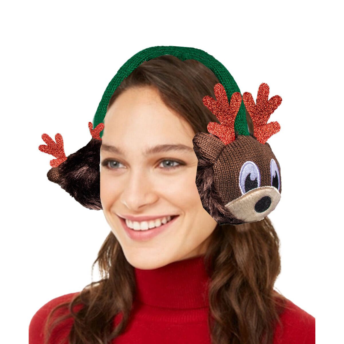 Capelli Reindeer Earmuffs – Fun & Knitted With Faux Fur Warmth