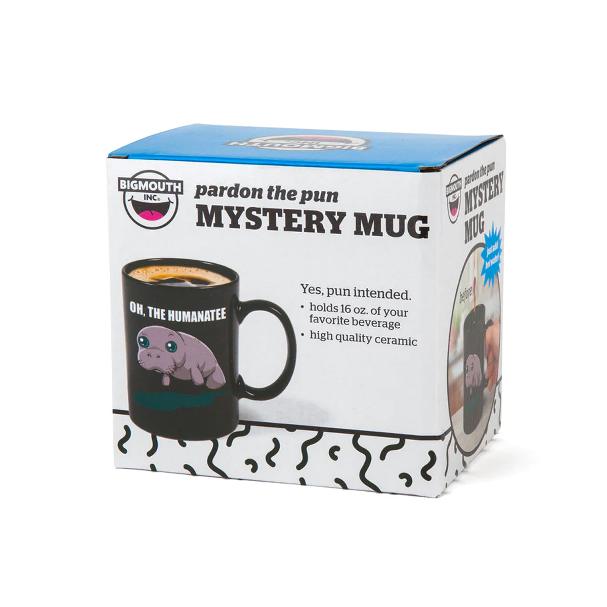 BigMouth 16oz Ceramic Mystery Mug – Funny Puns Magically Appear!