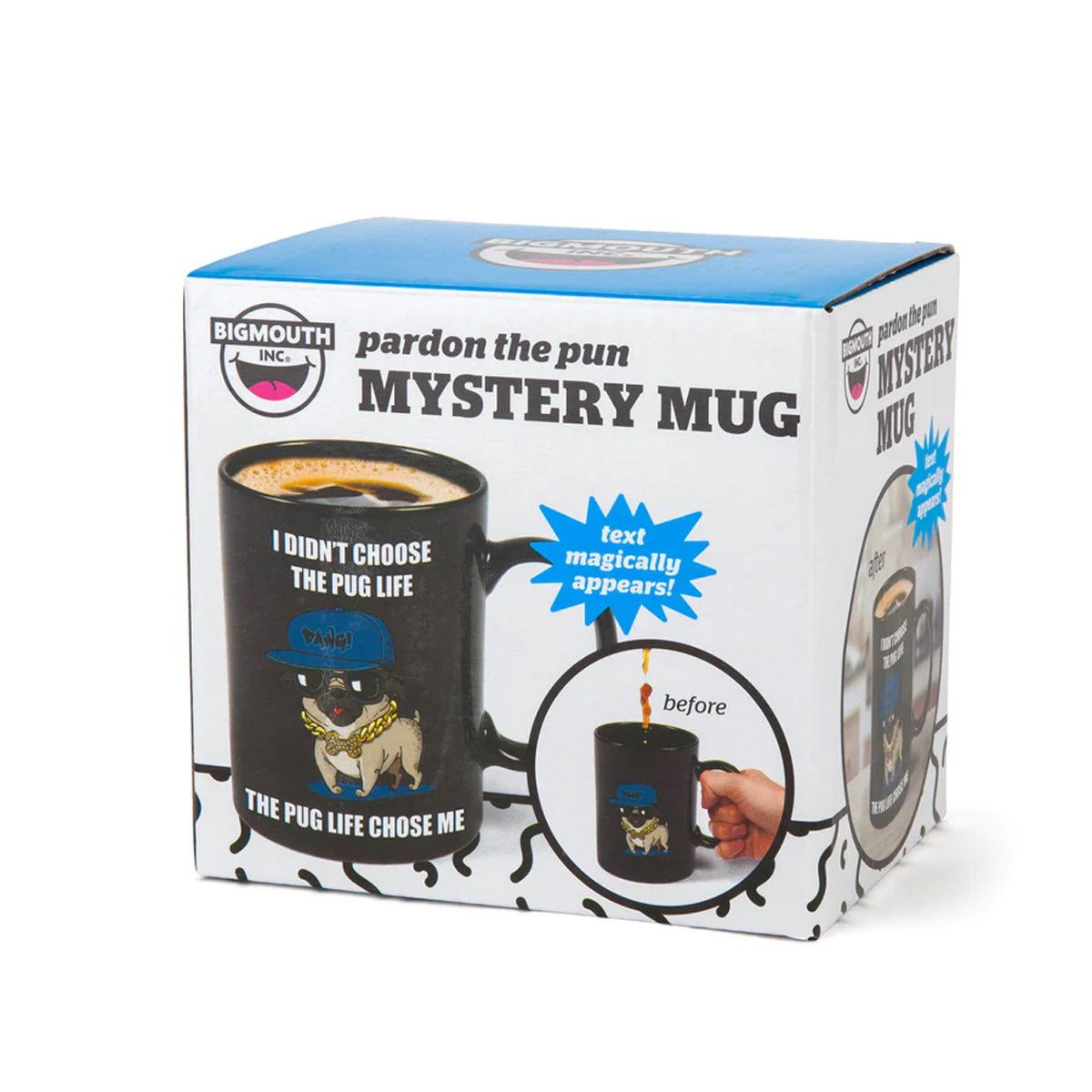 BigMouth 16oz Ceramic Mystery Mug – Funny Puns Magically Appear!