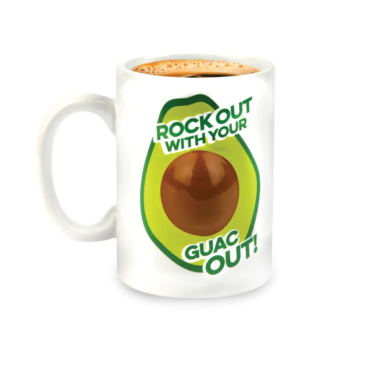 BigMouth "Rock Out Guac Out" 16oz Coffee Mug – 3D Avocado Pit!