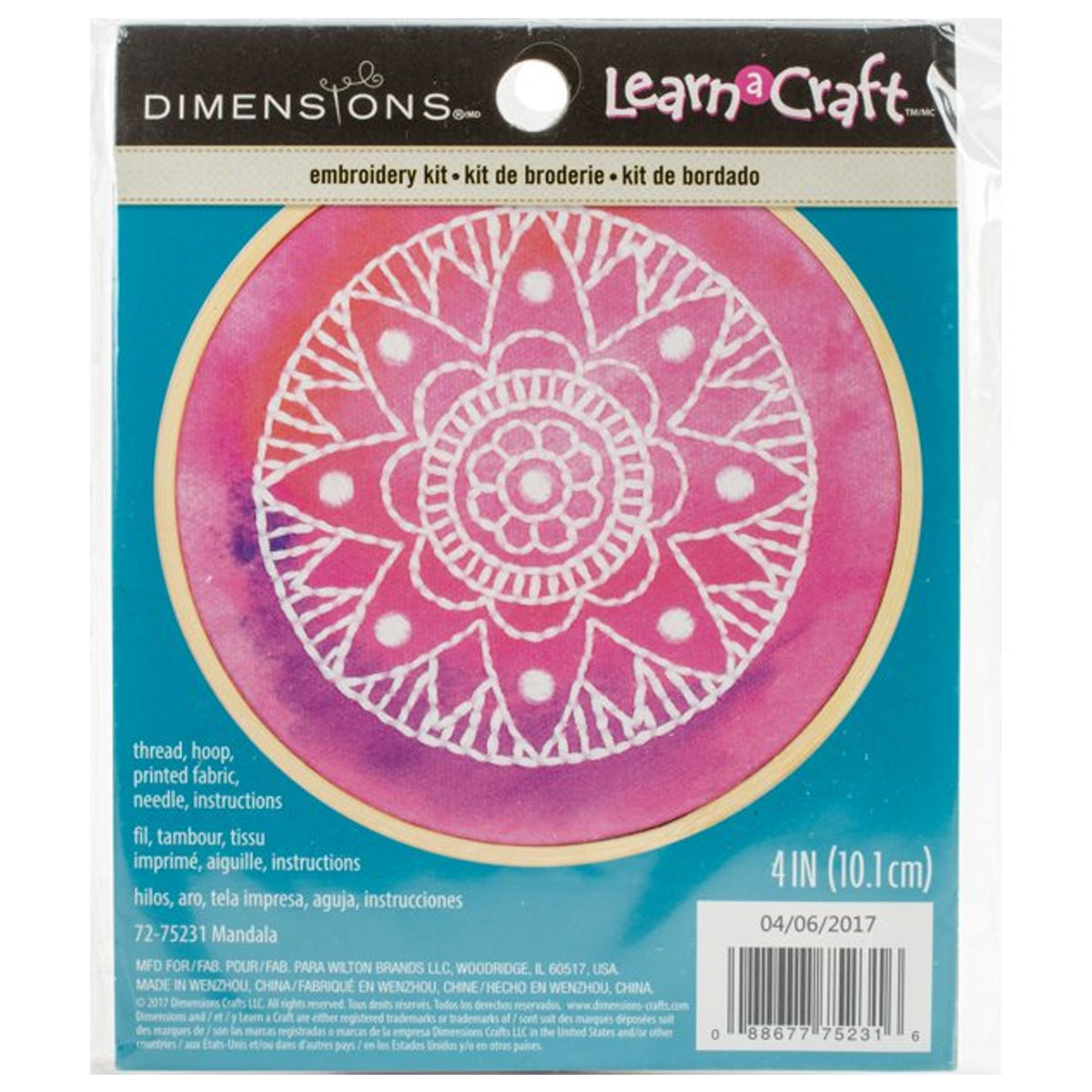 Dimensions 4” Mandala Embroidery Kit – Beginner’s Cross Stitch