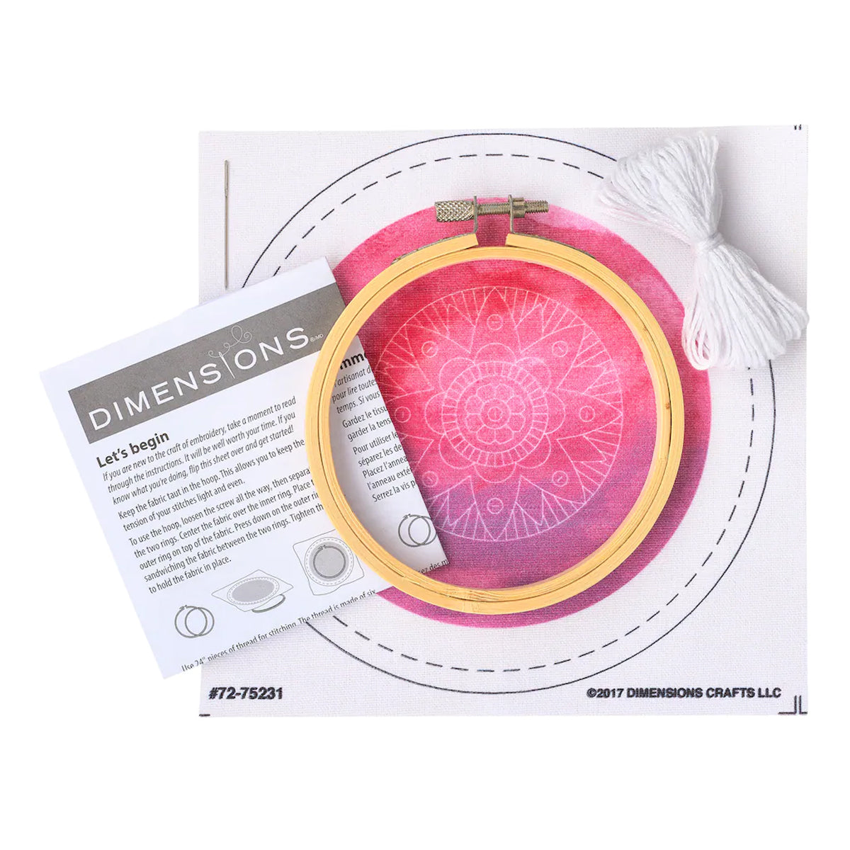 Dimensions 4” Mandala Embroidery Kit – Beginner’s Cross Stitch