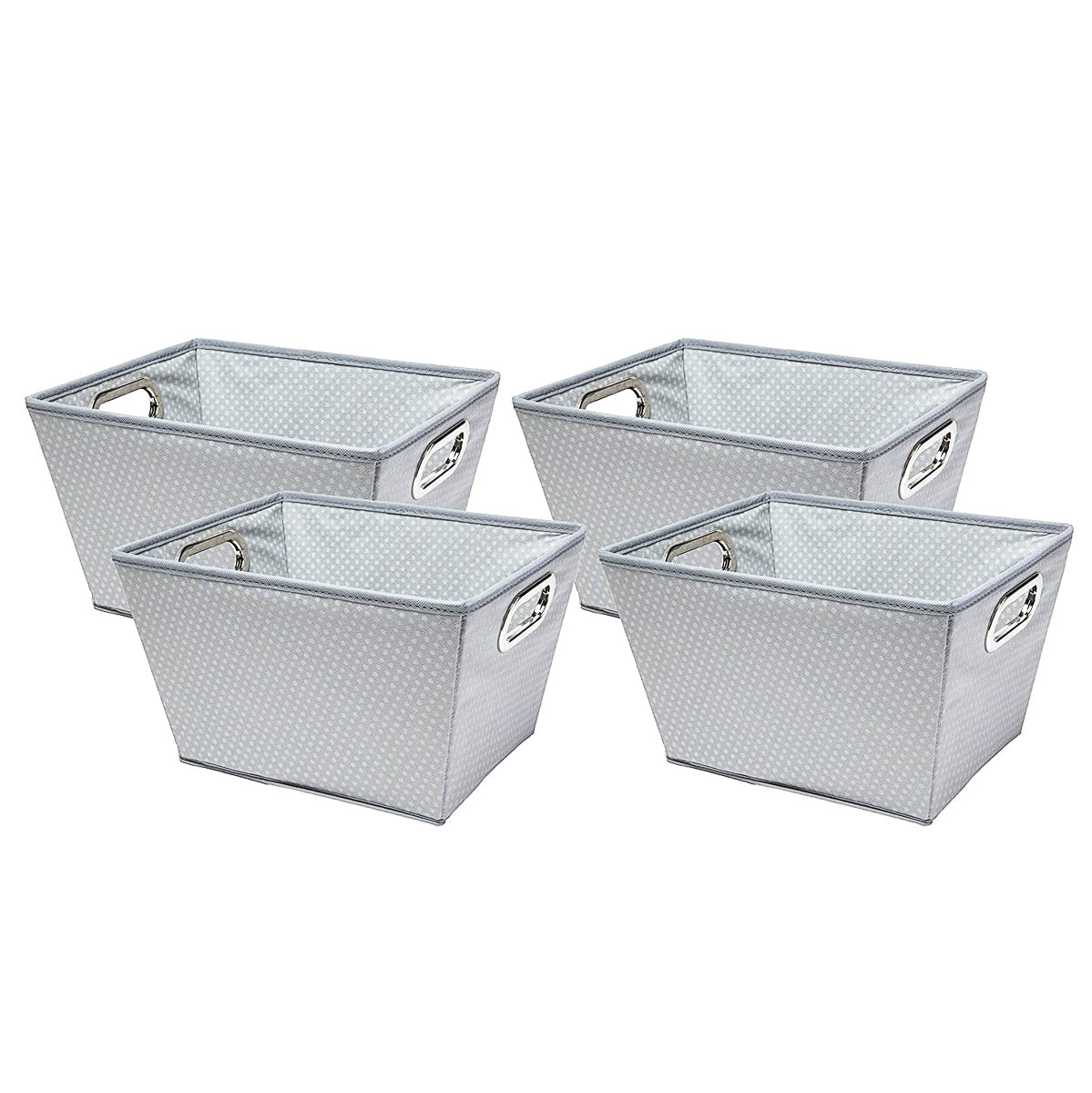 4pk Cloth-Covered 10" Tapered Storage Bins - Double Handles