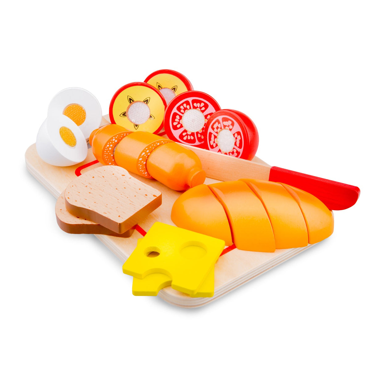 New Classic Toys Wooden Food Cutting Play Set – Meals