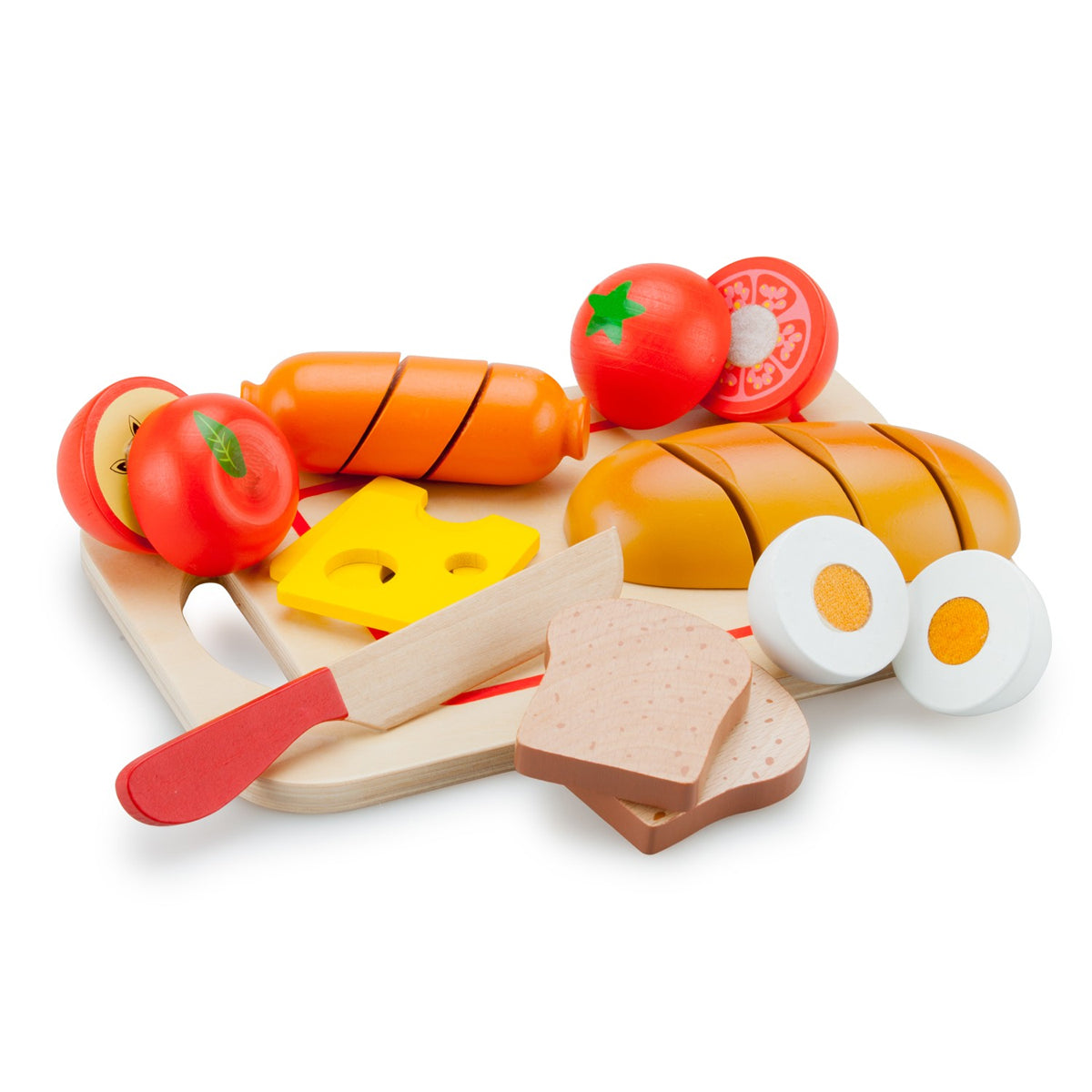 New Classic Toys Wooden Food Cutting Play Set – Meals