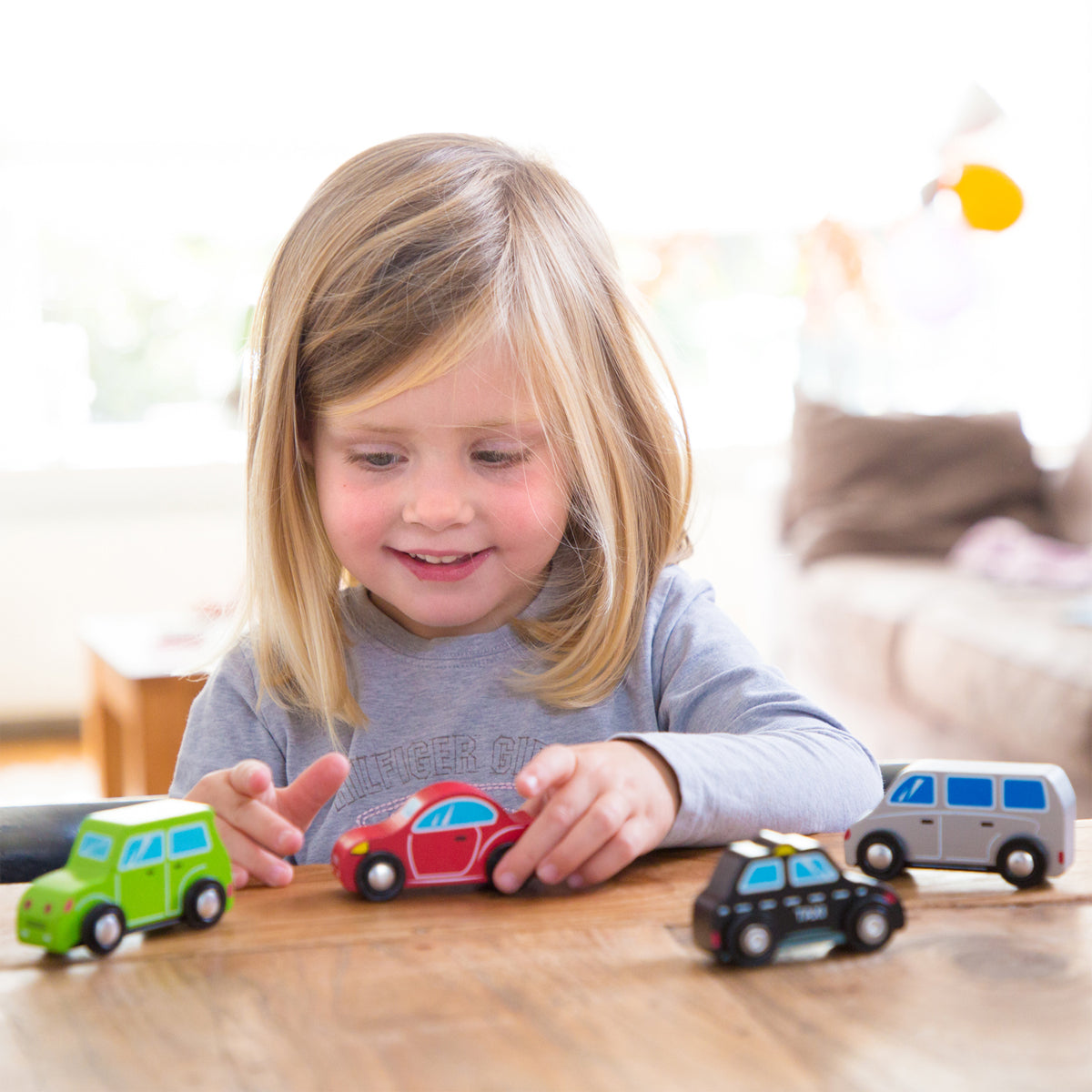 4pc New Classic Toys Mini Vehicles Wooden Cars & Trucks