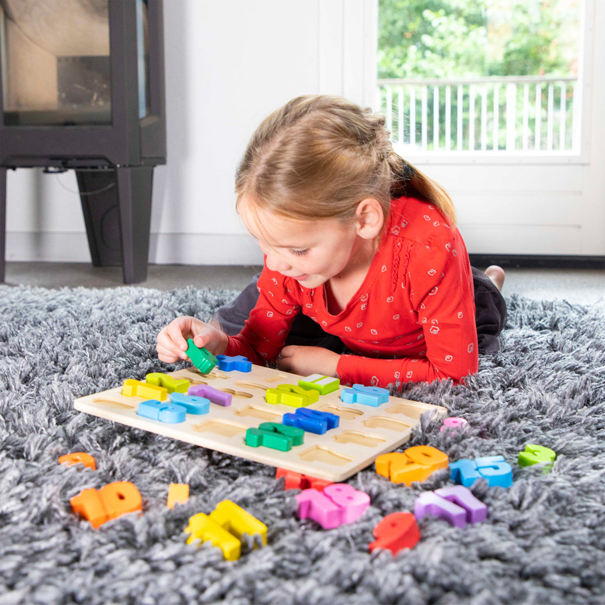 24pc New Classic Toys Wooden Number Puzzle – Kids Learning Fun
