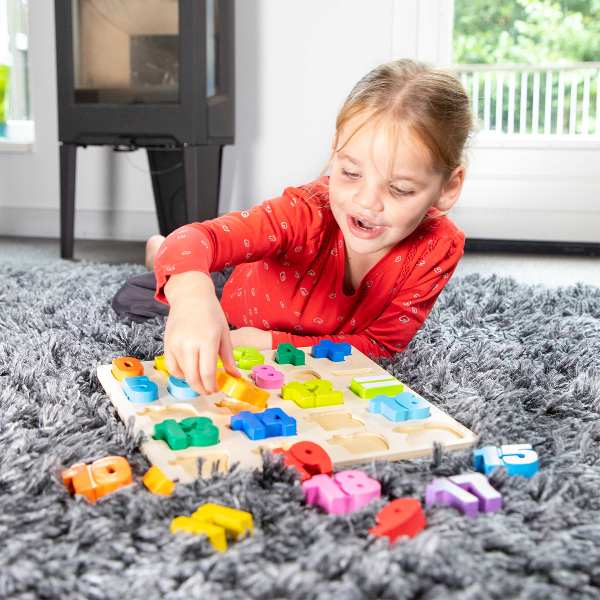 24pc New Classic Toys Wooden Number Puzzle – Kids Learning Fun