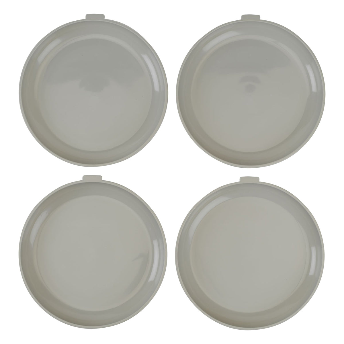 4pk Set 10” Microwave-Safe Plastic Plates – Reusable, Stackable