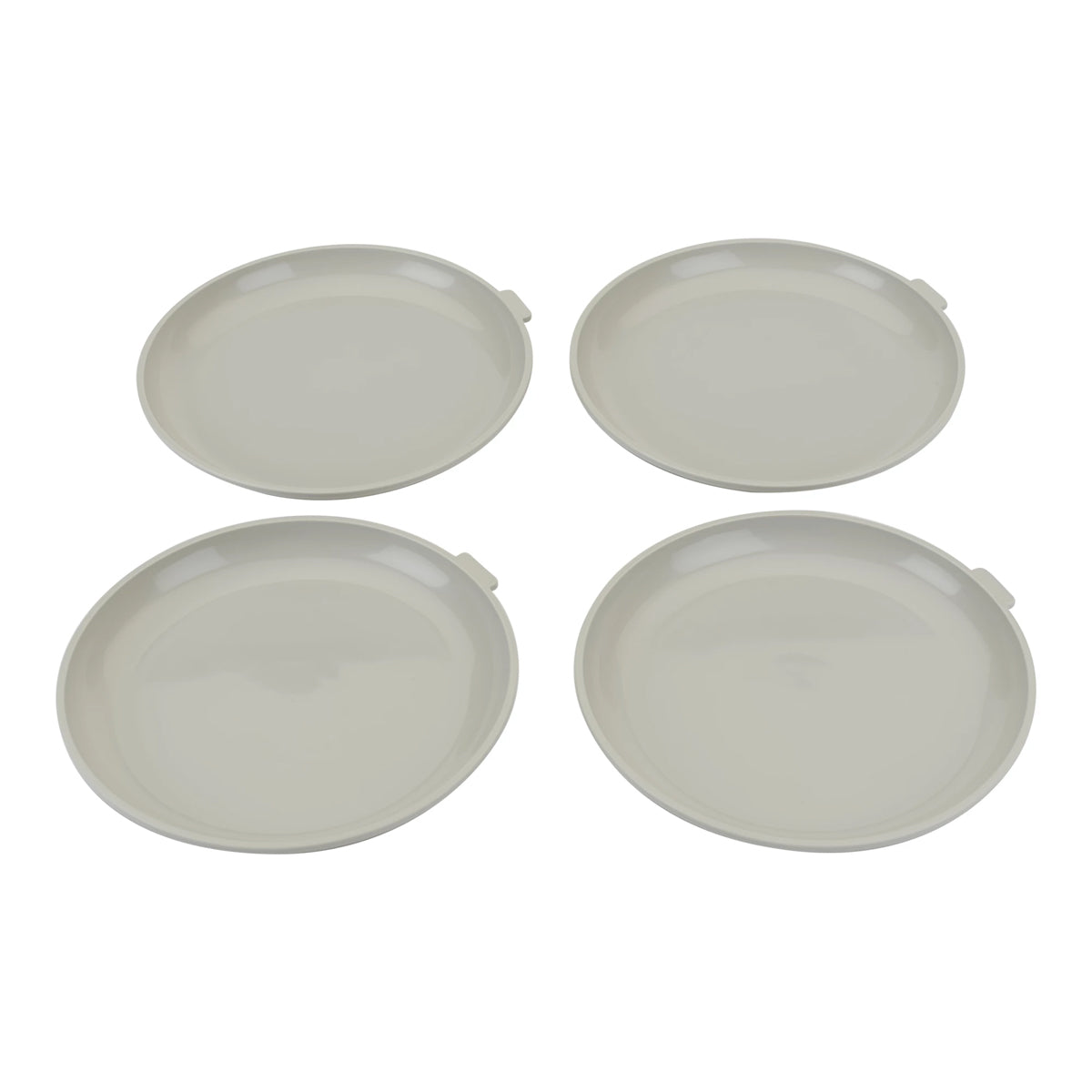 4pk Set 10” Microwave-Safe Plastic Plates – Reusable, Stackable