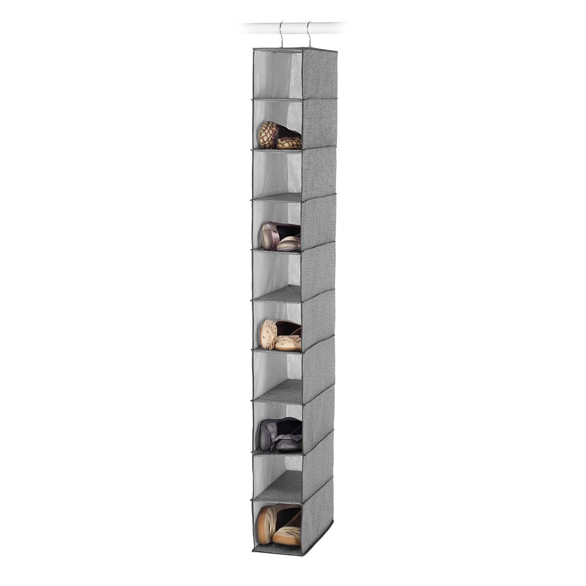 Whitmor Hanging Shoe Shelves – 10 Sections Store & Organize